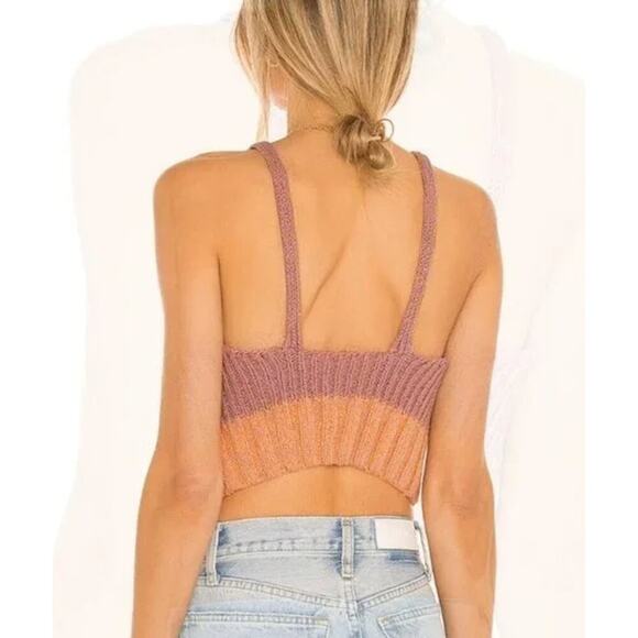 Intimately Free People Medium Here All Day Cotton Sweater Crop Tank Top Orange - Picture 2 of 10